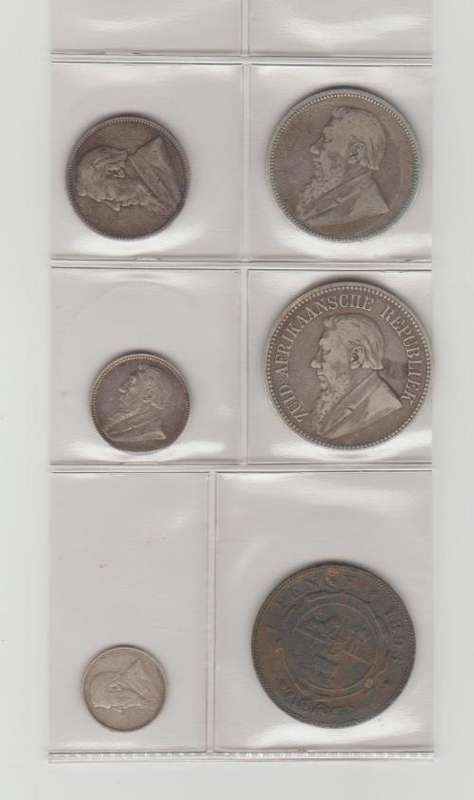 RARE 1893 COMPLETE SET OF Z.A.R PAUL KRUGER COINS