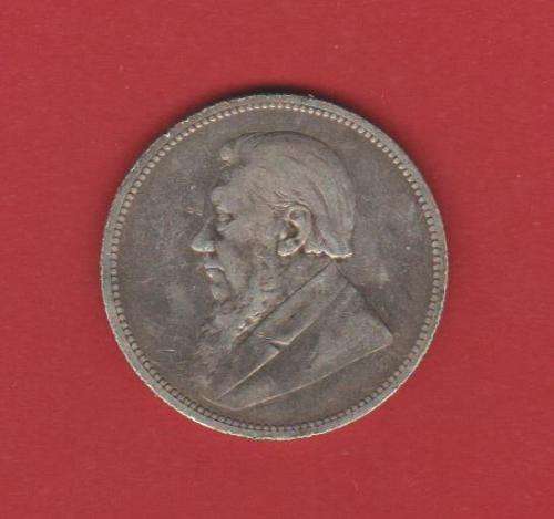 1892 PAUL KRUGER SILVER Z.A.R. 2 SHILLINGS - LOWEST MINTAGE