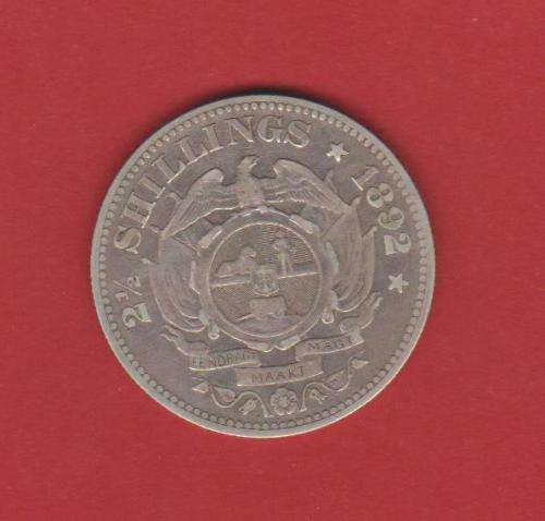 1892 PAUL KRUGER SILVER Z.A.R HALF CROWN -  LOWEST MINTAGE