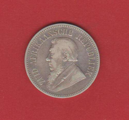 1892 PAUL KRUGER SILVER Z.A.R HALF CROWN -  LOWEST MINTAGE