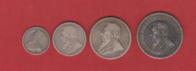 1894 PAUL KRUGER Z.A.R SILVER COINS
