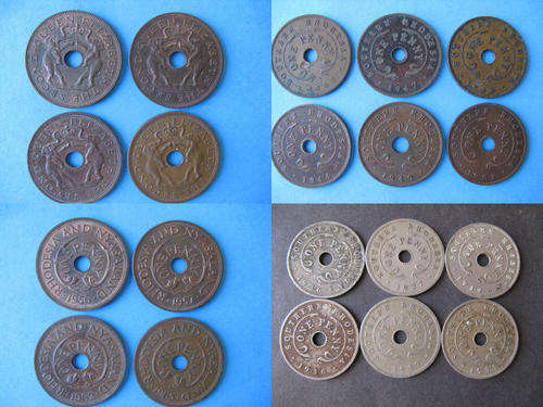 COLLECTION OF RHODESIA PENNYS AND HALF PENNYS