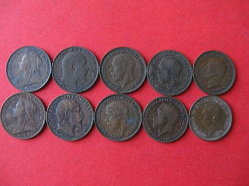 10 X HALFPENNYS + 10 X FARTHINGS GREAT BRITIAN
