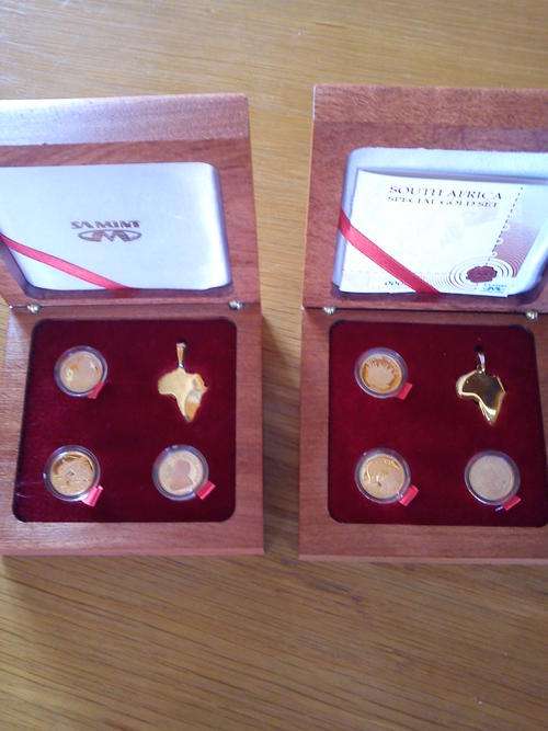 2 South African 2008 Special Gold Proof Sets incl: natura/protea/krugerrand