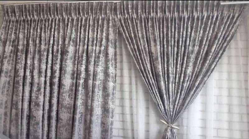 3 GLAM CURTAIN SET- GREY