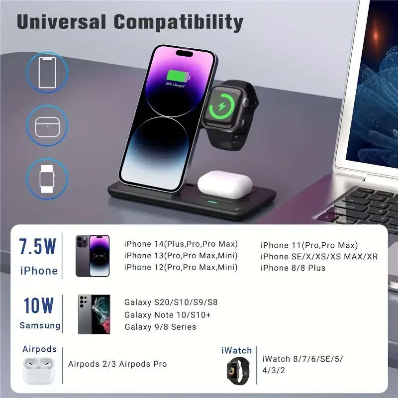 3 In 1 Fast Wireless Charging Station