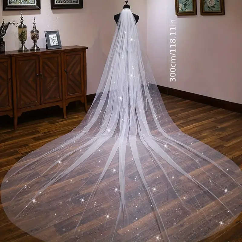 1pc Bridal Veil, Single Layer Wedding Veil