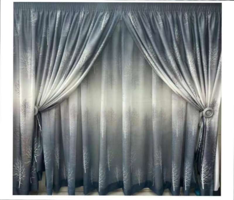 ROYAL BLUE CURTAIN SET + LACE 3M