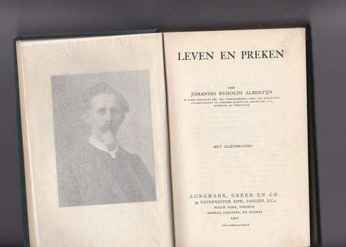 LEVEN EN PREKEN van ds J.R. Albertijn (gedruk 1922)