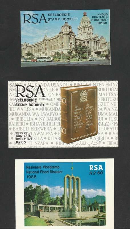 3 Complete Booklets NATIONAL FLOOD 1988 overprints