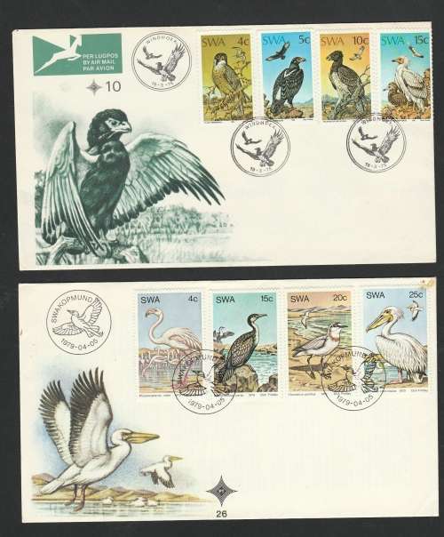 2 South West Africa FDC's of BIRDs (No 10 + 26)