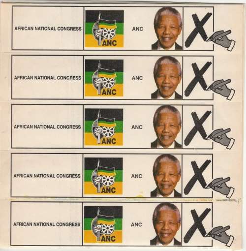 20 AFRICAN NATIONAL CONGRESS election stickers of 1994 depicting NELSON MANDELA