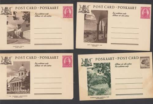 3 Unused 1d postcards of the UNION OF SA plus 1 1/2d postcard of the UNION OF SA