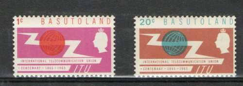 MNH International Telecomunication Union Centenary set of BASUTOLAND