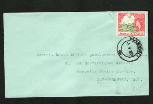 Used cover with Maseru postmark on 2 1/2c QE II of BASUTOLAND