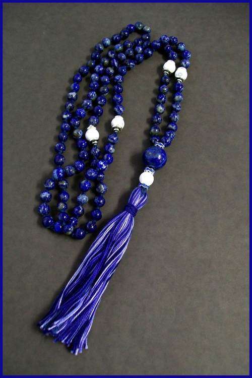 Lapis Lazuli and White Howlite Mala