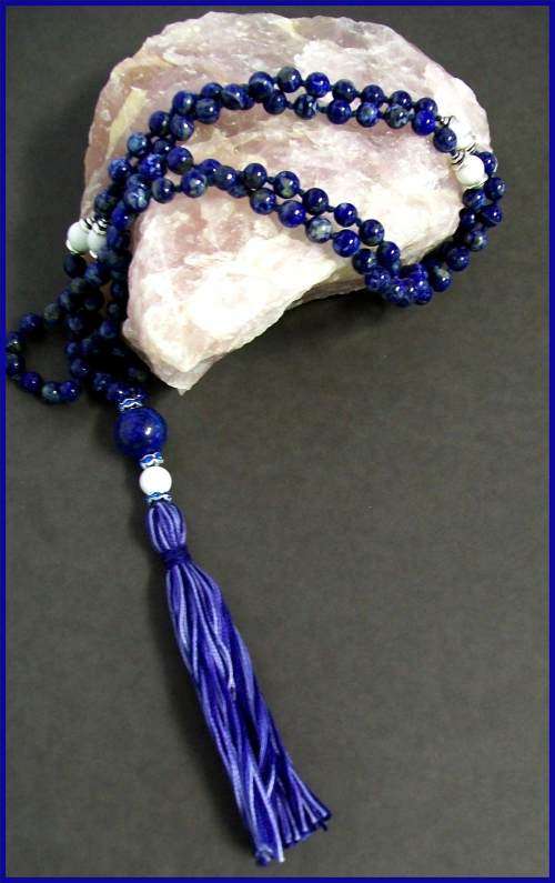 Lapis Lazuli and White Howlite Mala