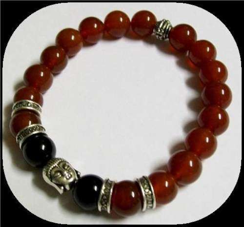 Men's Carnelian Buddha Bracelet - Sacral and Solar Plexus Chakra