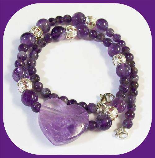 Amethyst Natural Stone Necklace  with pendant - Crown Chakra balancing