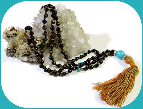 Semi Precious Gemstone Yoga Mala Necklace
