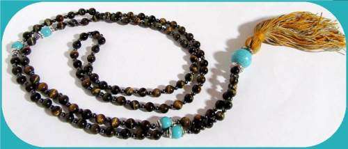Semi Precious Gemstone Yoga Mala Necklace