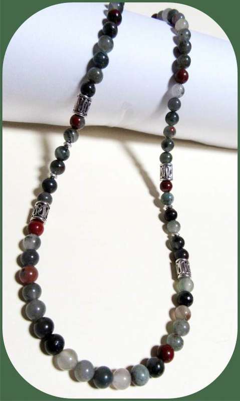 Men's Moss Agate Necklace - Heart Chakra