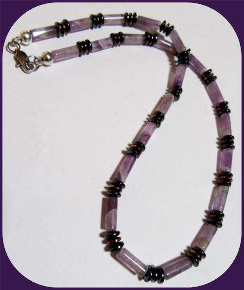 Men's Amethyst Gemstone Necklace - Supports the Crown Chakra