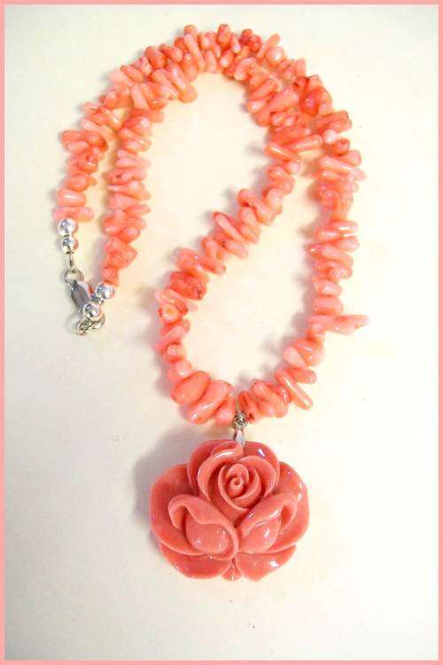 Pink Salmon coloured Coral Necklace to support the Heart Chakra