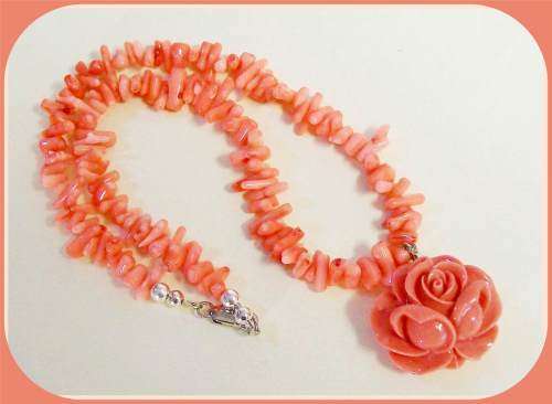 Pink Salmon coloured Coral Necklace to support the Heart Chakra