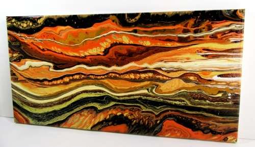 Acrylic Pour Painting  -  Amber