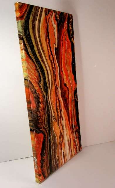 Acrylic Pour Painting  -  Amber