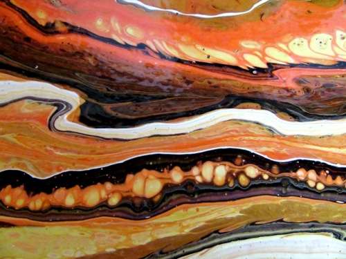 Acrylic Pour Painting  -  Amber