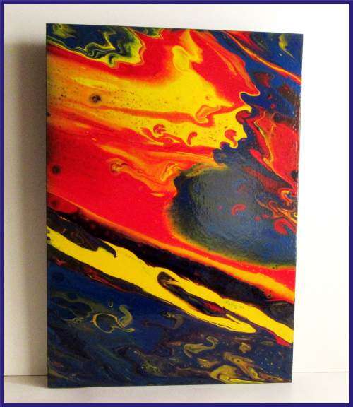 Acrylic Pour Painting on masonite board  - Silent Comet