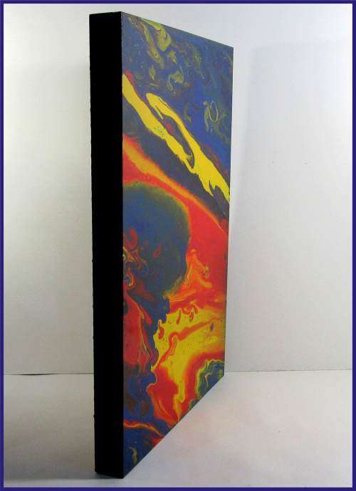 Acrylic Pour Painting on masonite board  - Silent Comet