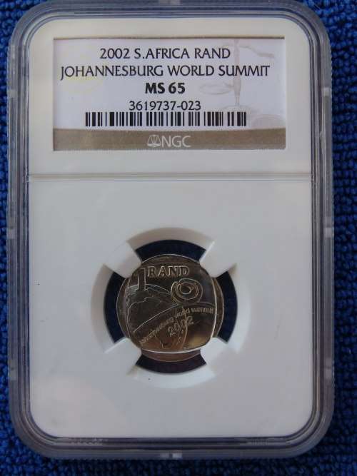 2002 SOUTH AFRICA R1 JOHANNESBURG WORLD SUMMIT. NGC GRADED MS65