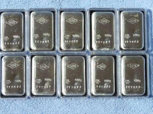 100g FINE SILVER BULLION BAR 999 FINENESS.  10 AVAILABLE! PRICE  IS PER 100g BAR WITH COA