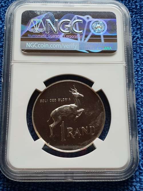 1987 SOUTH AFRICA SILVER R1    NGC GRADED MS63