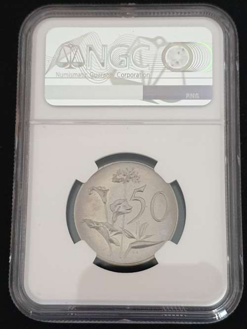 1965 SOUTH AFRICA 50c     - AFRIKAANS-     NGC GRADED MINT STATE MS65