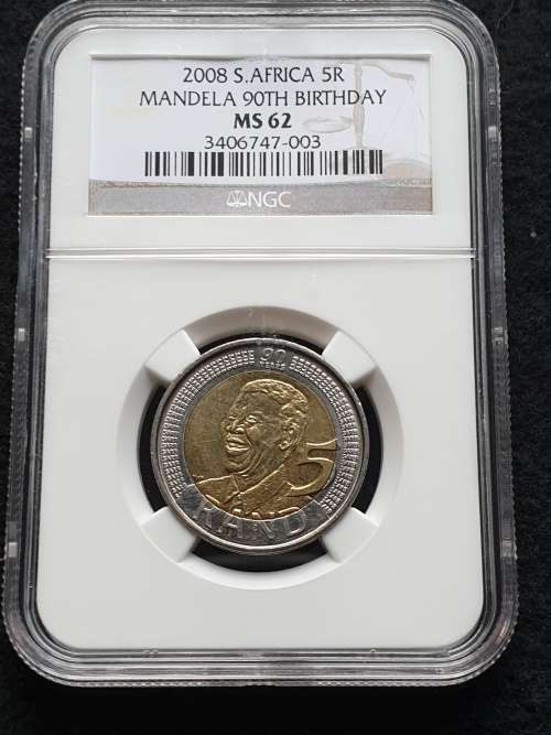 2008 NELSON MANDELA 90TH BIRTHDAY NGC GRADED MS 62