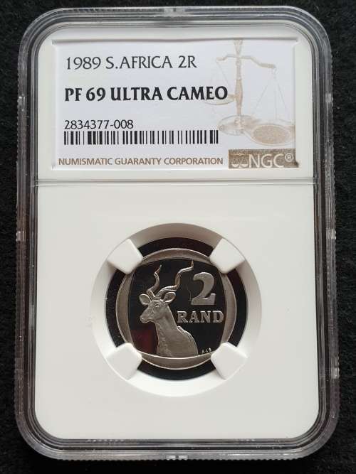1989 SOUTH AFRICA PROOF R2 -NGC GRADED PROOF 69 ULTRA CAMEO