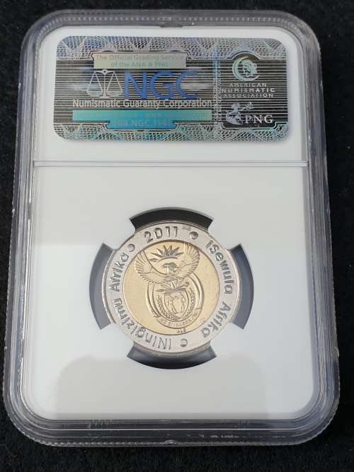 2011 SOUTH AFRICA R5 -90TH ANNIVERARY OF THE S.A.R.B.- NGC GRADED MS65