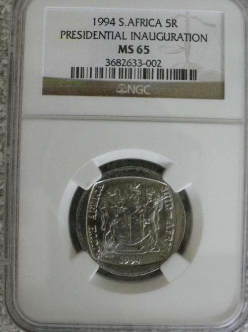 1994 PRESIDENTIAL INAUGURATION R5 NGC GRADED MS 65 * SCARCE COIN!