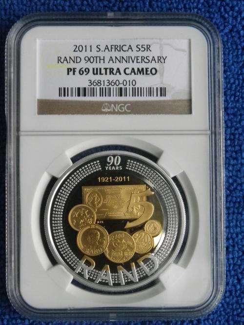 2011 90TH ANNIVERSARY BI COLOUR CROWN NGC GRADED PF69 ULTRA CAMEO  STERLING SILVER AND GOLD PLATED!