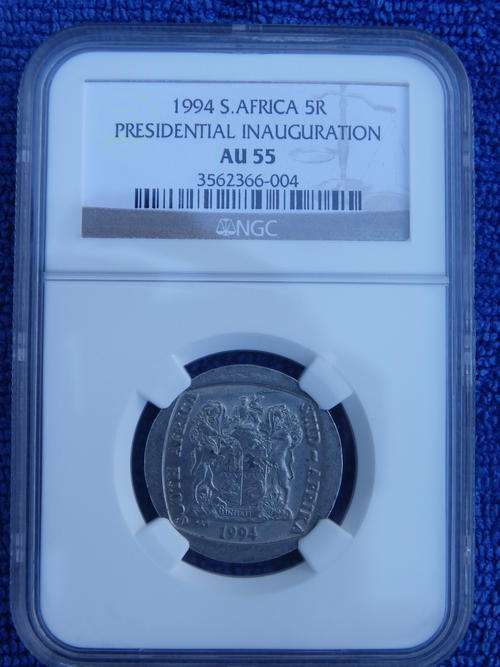 PRESIDENTIAL INAUGURATION 1994 R5.NGC GRADED AU55.VERY SCARCE GRADE!