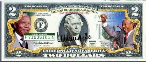 Nelson Mandela *President of South Africa* Legal Tender U.S. $2 Bill