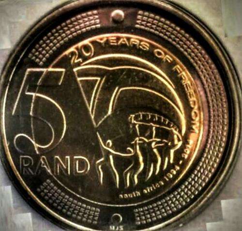 NEW RELEASE! 2014 BI METAL R5 "20 YEARS OF FREEDOM" UNCIRCULATED COINS
