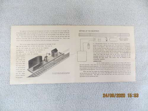 Hornby Dublo T.P.O. Set - Insructions Pamphlet