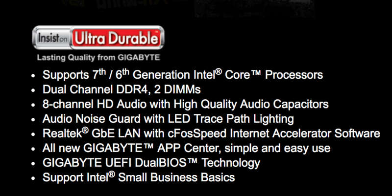 Gigabyte GA-H110M-DS2  LGA1151 Motherboard - Support For 7TH And 6TH Generation Intel Core I7 Proces