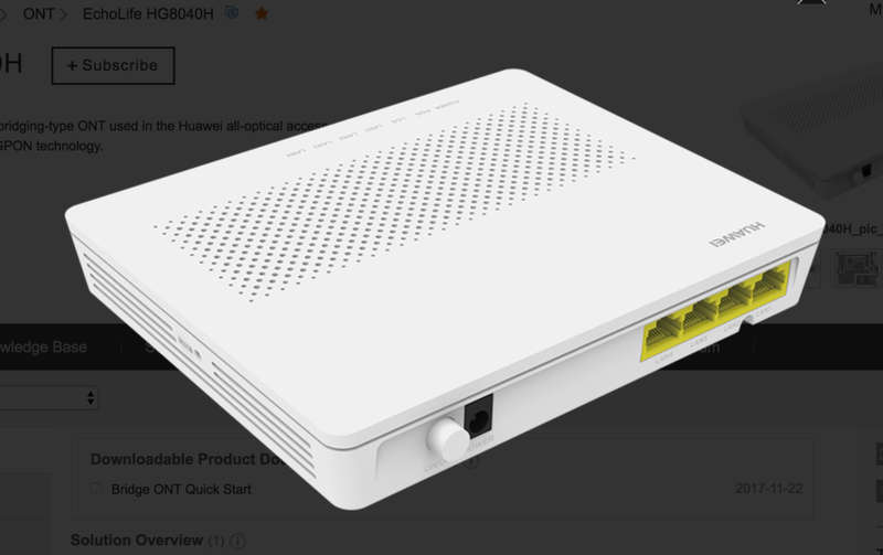 HUAWEI ECHOLIFE HG8040H BRIDGE GPON TERMINAL FIBRE ROUTER