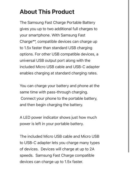 Original !!! Samsung 5100 mAh Battery Pack / Powerbank - USB Type C
